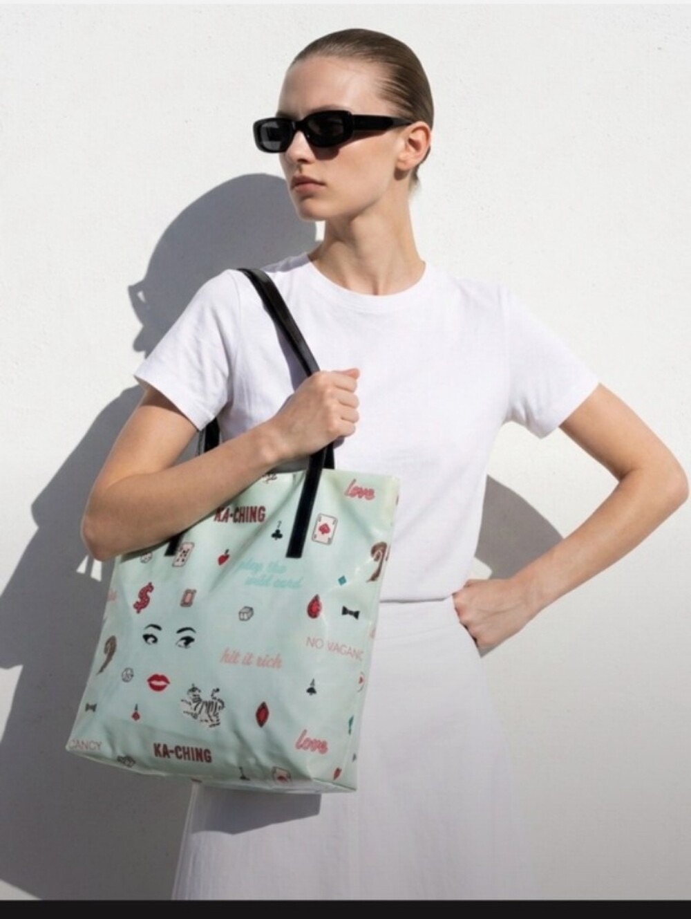 Kate Spade-Vintage " Ka-Ching"  Novelty Shopper Tote Bag  🩵💚